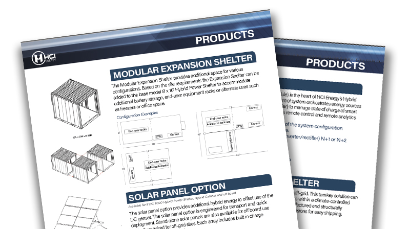 HCI Energy Product Matrix One Sheet image