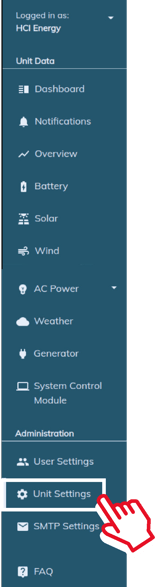 The Side panel navigation appears when you select the icon at the top left side of the screen.